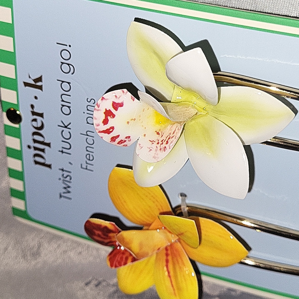 Piper K Orchid Floral French Pins